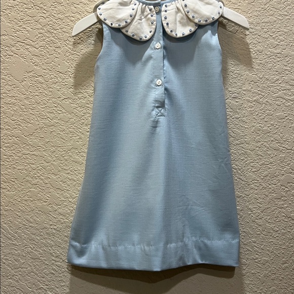 Eliza James blue tulip collar dress with E monogrammed size 4T - Picture 5 of 6